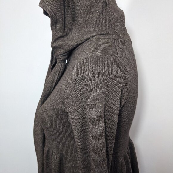 NWOT Rebecca Taylor Womens Silk Cashmere Buttoned Hooded Sweater Brown Size S - Picture 7 of 14